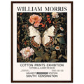 White Butterfly And Flowers - William Morris, Black and white, william morris, william morris framed, #illieeart