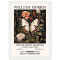 White Butterfly And Flowers - William Morris, Black and white, william morris, william morris framed, #illieeart