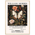 White Butterfly And Flowers - William Morris, Black and white, william morris, william morris framed, #illieeart