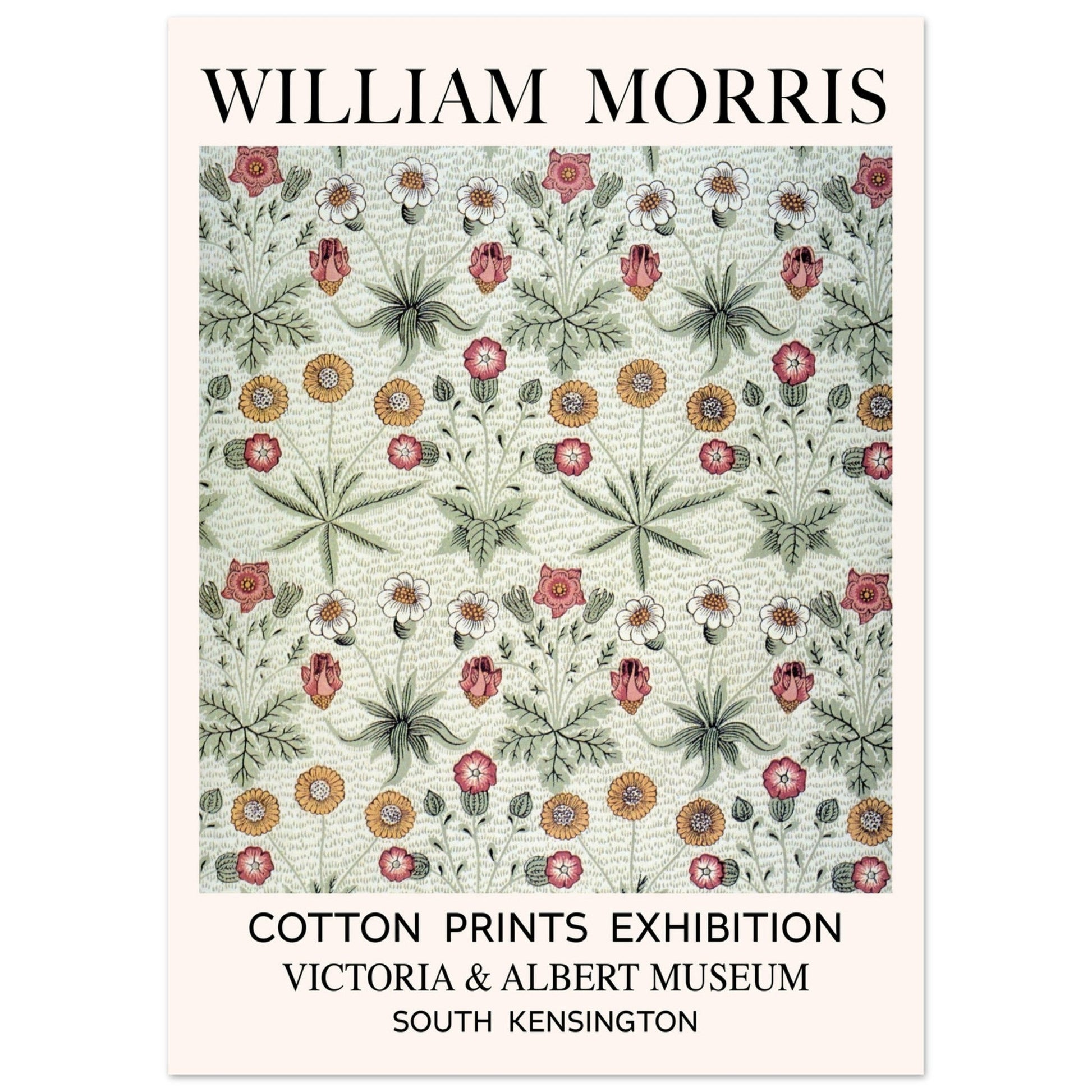 William Morris - Daisy, Art Nouveau, British Wall Paper, Floral Background, #illieeart