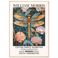 William Morris Framed Print - The Dragonfly, Floral Background, Framed Art print, Teal, #illieeart