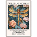 William Morris Framed Print - The Dragonfly, Floral Background, Framed Art print, Teal, #illieeart