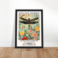 William Morris Framed Print - The Dragonfly, Floral Background, Framed Art print, yellow, #illieeart