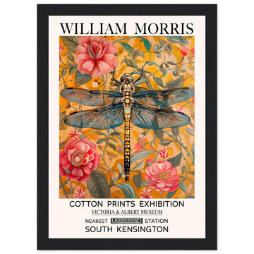 William Morris Framed Print - The Dragonfly, Floral Background, Framed Art print, yellow, #illieeart
