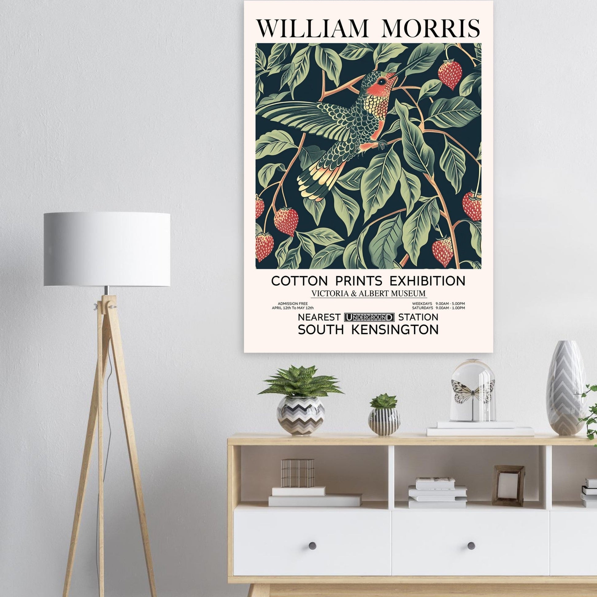 The Humming Bird - William Morris, Hummingbird print, vintage floral art print, William Morris patterns., #illieeart