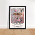 William Morris - Pink Daisies And Dragonfly - Framed Print, Art Nouveau, Floral Background, , #illieeart