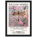 William Morris - Pink Daisies And Dragonfly - Framed Print, Art Nouveau, Floral Background, , #illieeart
