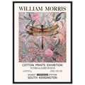 William Morris - Pink Daisies And Dragonfly - Framed Print, Art Nouveau, Floral Background, , #illieeart