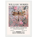 William Morris - Pink Daisies And Dragonfly - Framed Print, Art Nouveau, Floral Background, , #illieeart