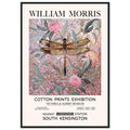 William Morris - Pink Daisies And Dragonfly - Framed Print, Art Nouveau, Floral Background, , #illieeart