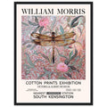 William Morris - Pink Daisies And Dragonfly - Framed Print, Art Nouveau, Floral Background, , #illieeart