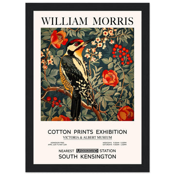 William Morris - Woodpecker - Framed Print, Art Nouveau, Floral Background, , #illieeart