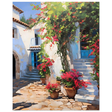 Siesta Hour, Mediterranean art print, Mediterranean Village, Siesta Hour, #illieeart #