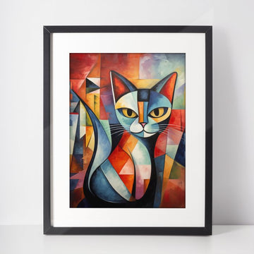 Cubism Cat, abstract, modern, modern wall art, #illieeart #