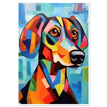 Cubism - Dog, animal prints, modern, modern prints, #illieeart #