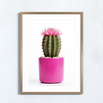 Pink Cactus Art Print, floral art print, Pink Cactus Art Print, , #illieeart #