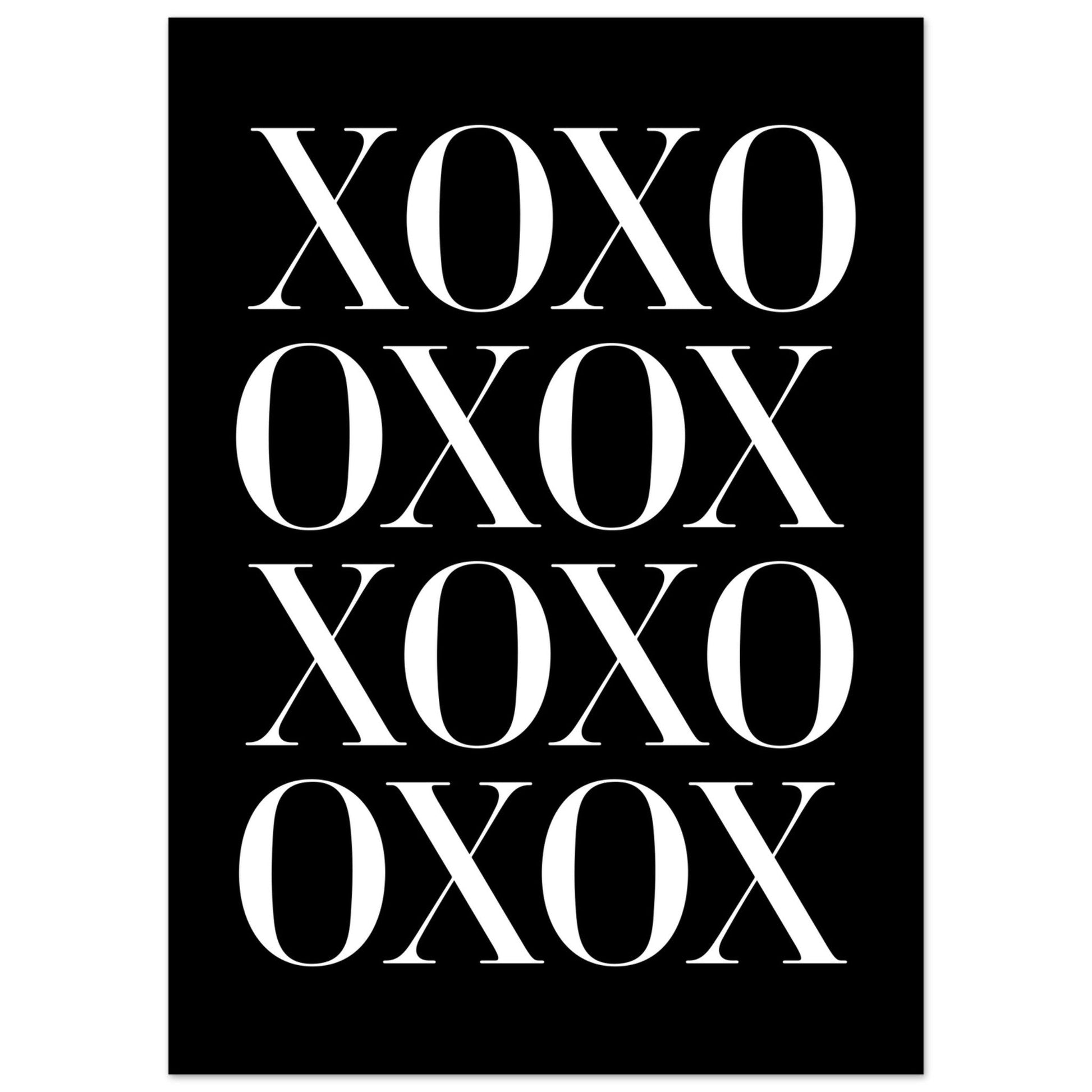 XOXO, Black and white, minimalist art prints, Typography, #illieeart #