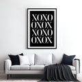 XOXO, Black and white, minimalist art prints, Typography, #illieeart #