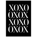 XOXO, Black and white, minimalist art prints, Typography, #illieeart #