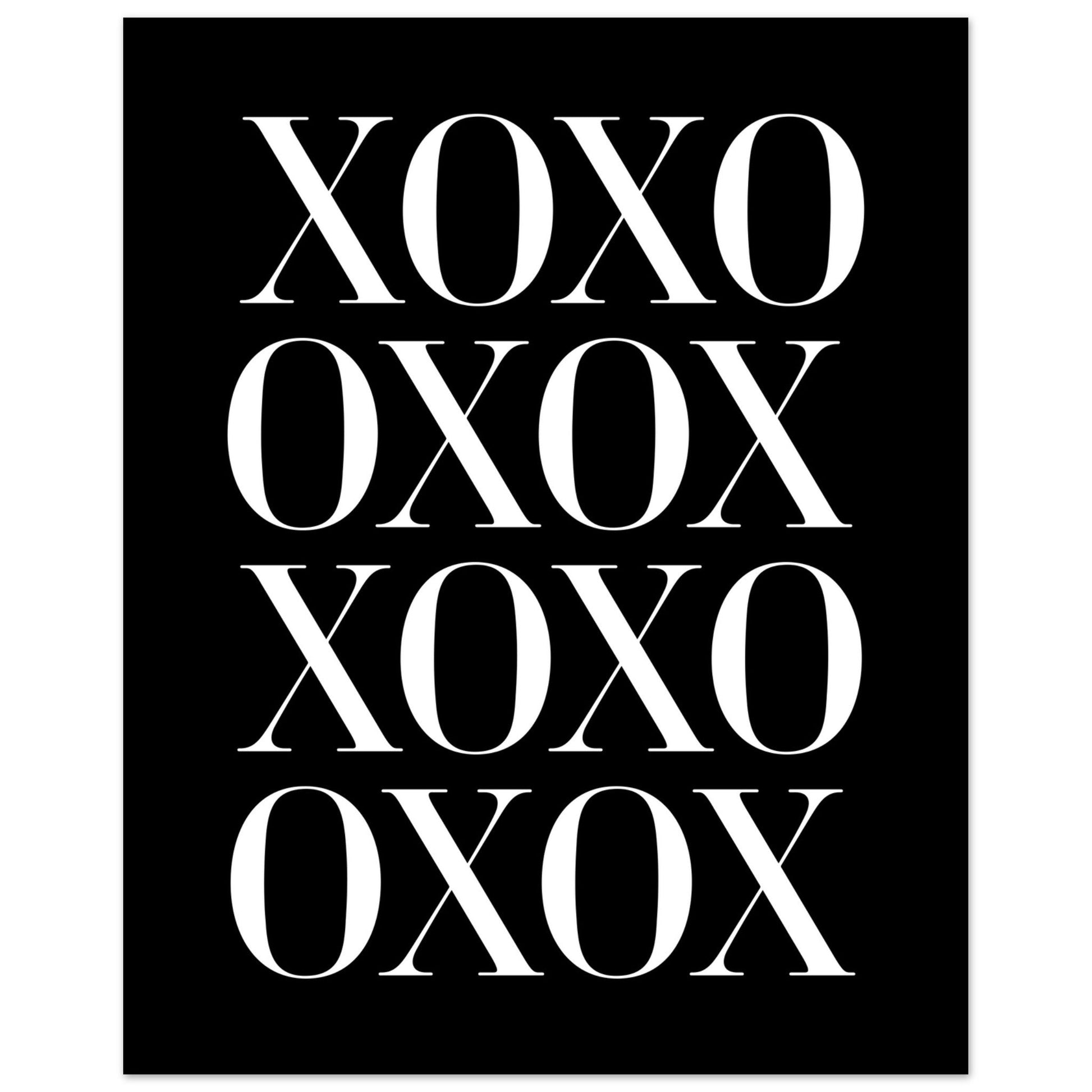 XOXO, Black and white, minimalist art prints, Typography, #illieeart #
