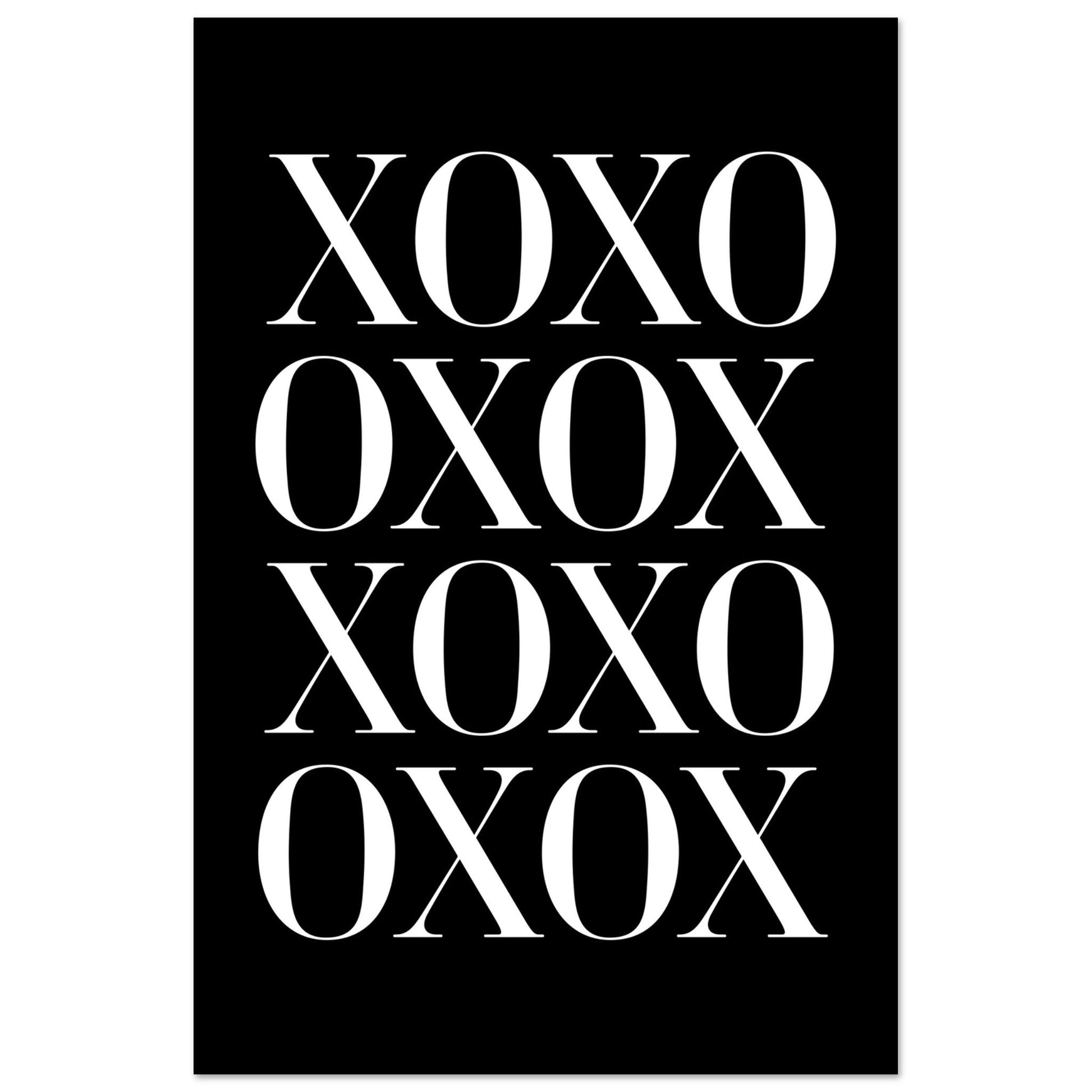 XOXO, Black and white, minimalist art prints, Typography, #illieeart #