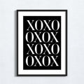 XOXO, Black and white, minimalist art prints, Typography, #illieeart #