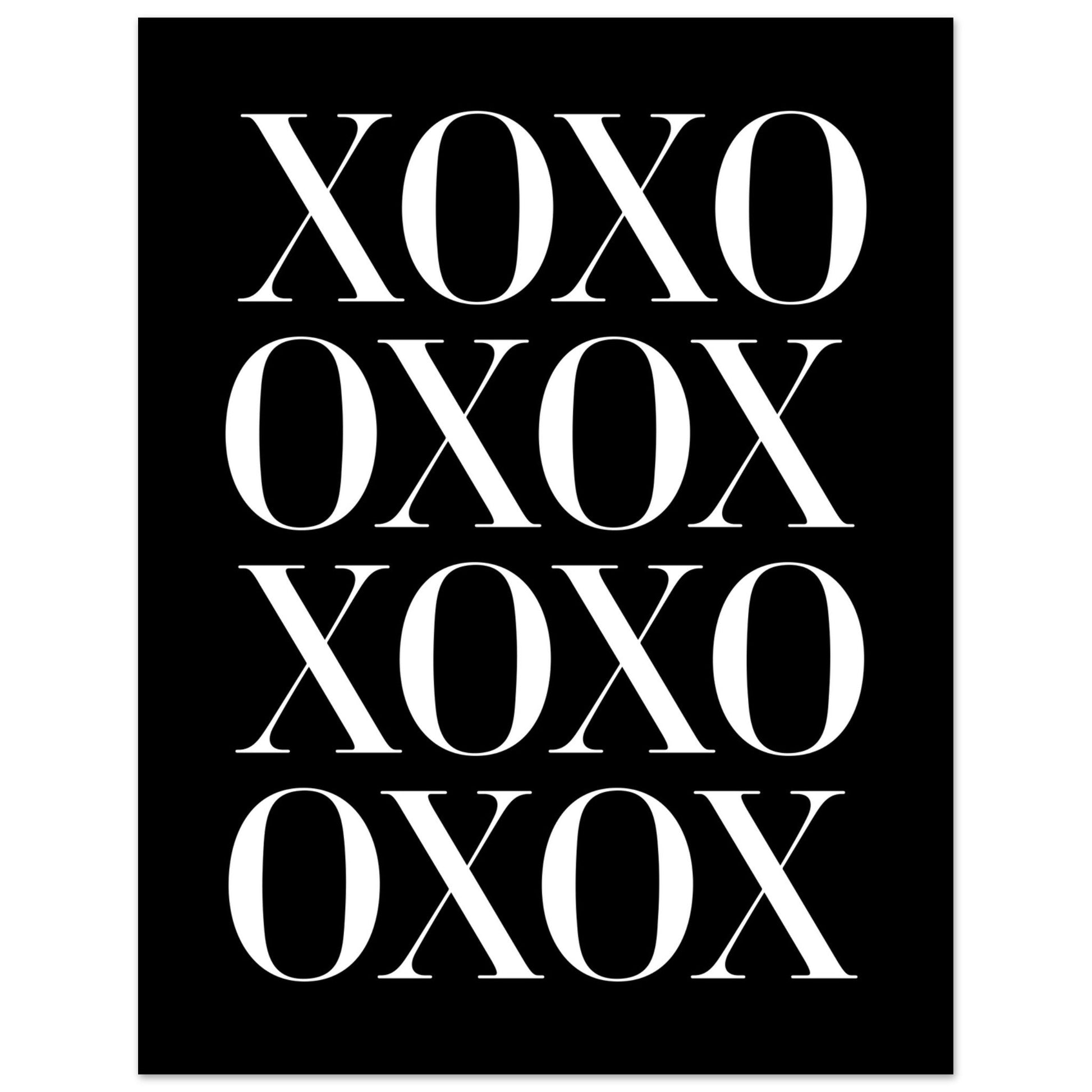 XOXO, Black and white, minimalist art prints, Typography, #illieeart #