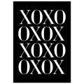 XOXO, Black and white, minimalist art prints, Typography, #illieeart #