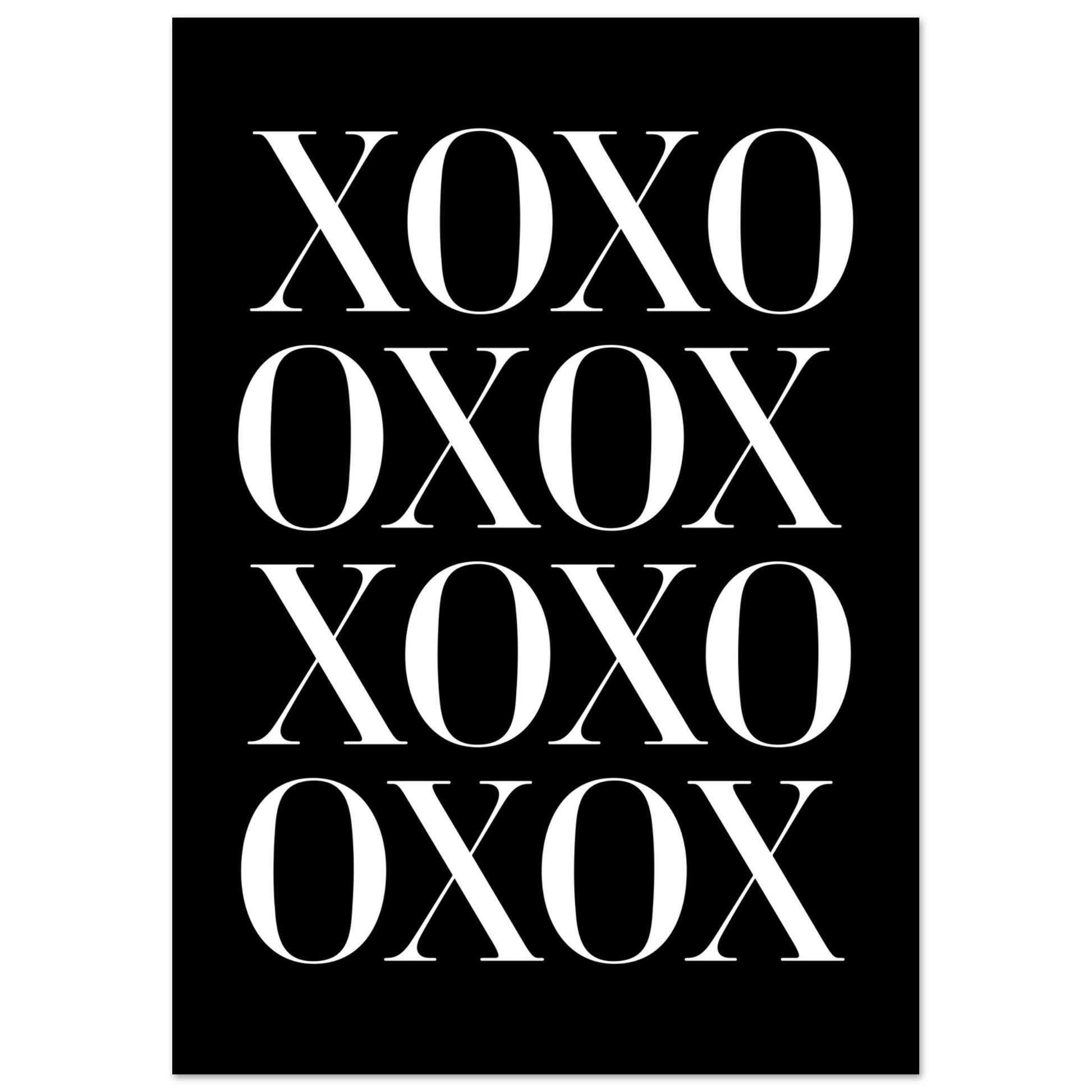 XOXO, Black and white, minimalist art prints, Typography, #illieeart #