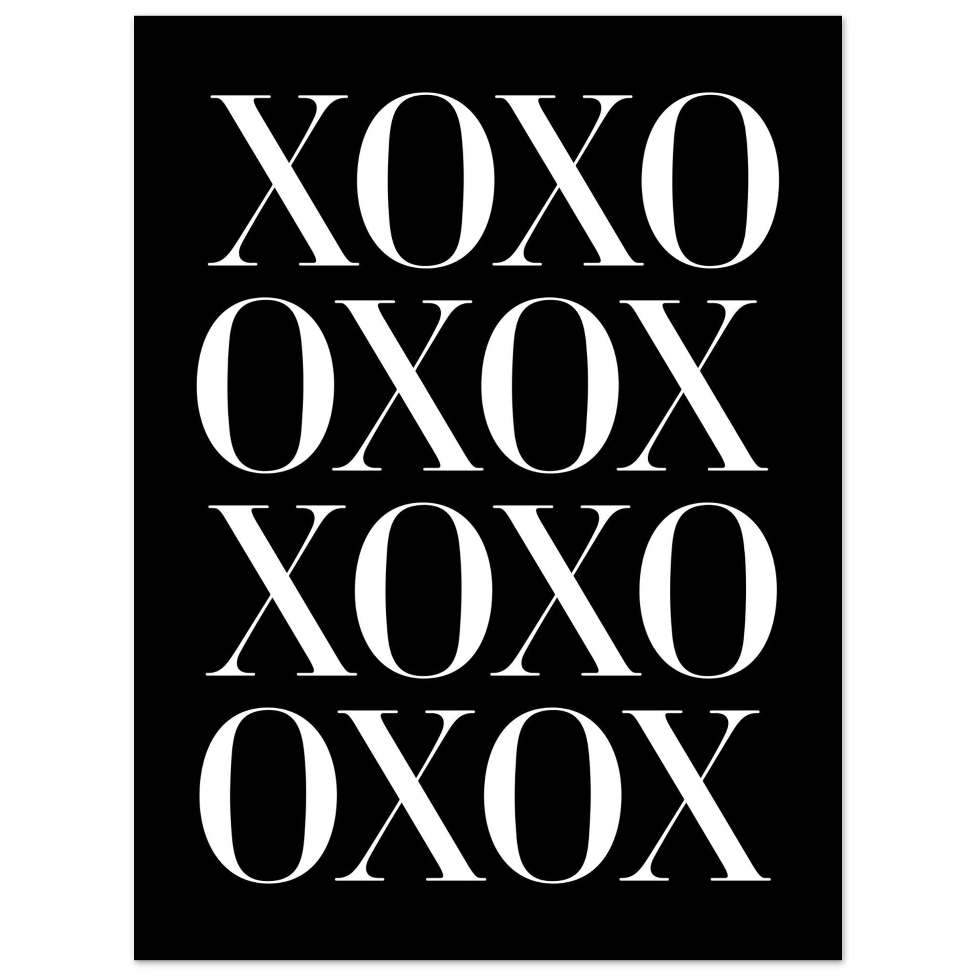 XOXO, Black and white, minimalist art prints, Typography, #illieeart #