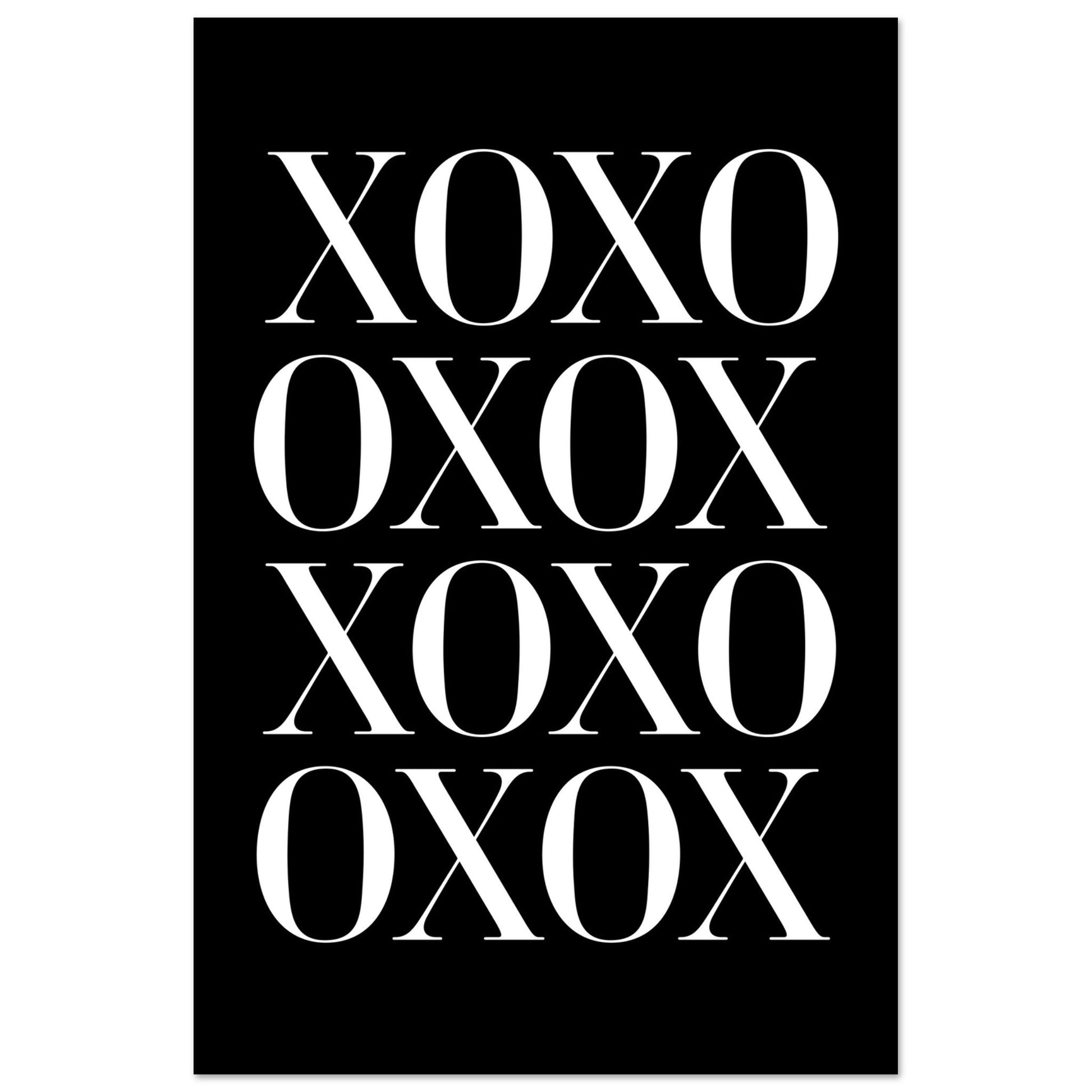 XOXO, Black and white, minimalist art prints, Typography, #illieeart #