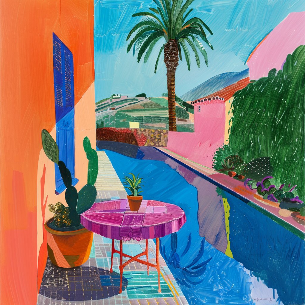 Matisse Style Art Print, Featuring A swimming pool