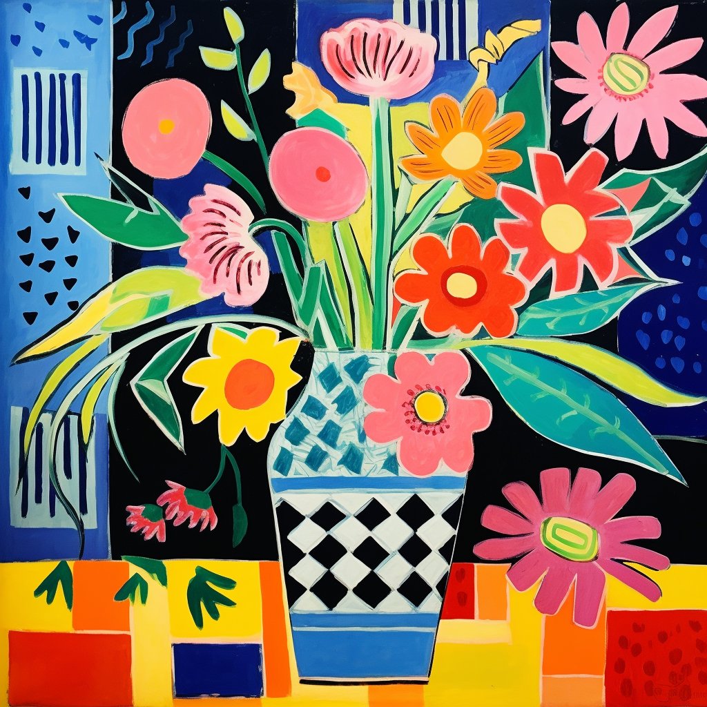 matisse inspired flower art print