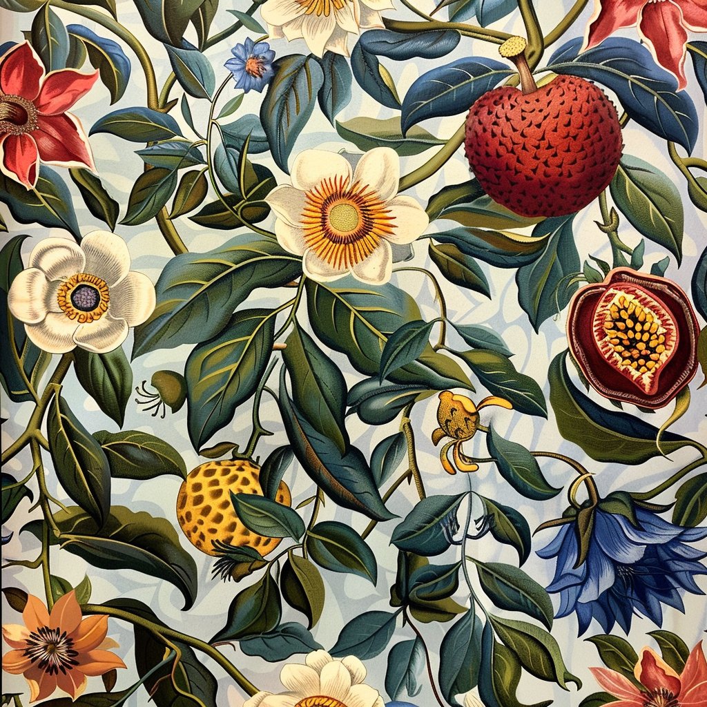 Passion Fruit Vintage Pattern Print