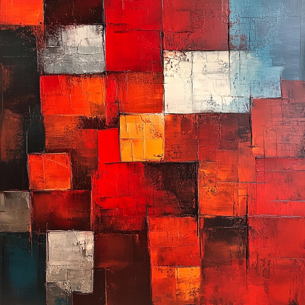 Red Abstract  Canvas Art Print
