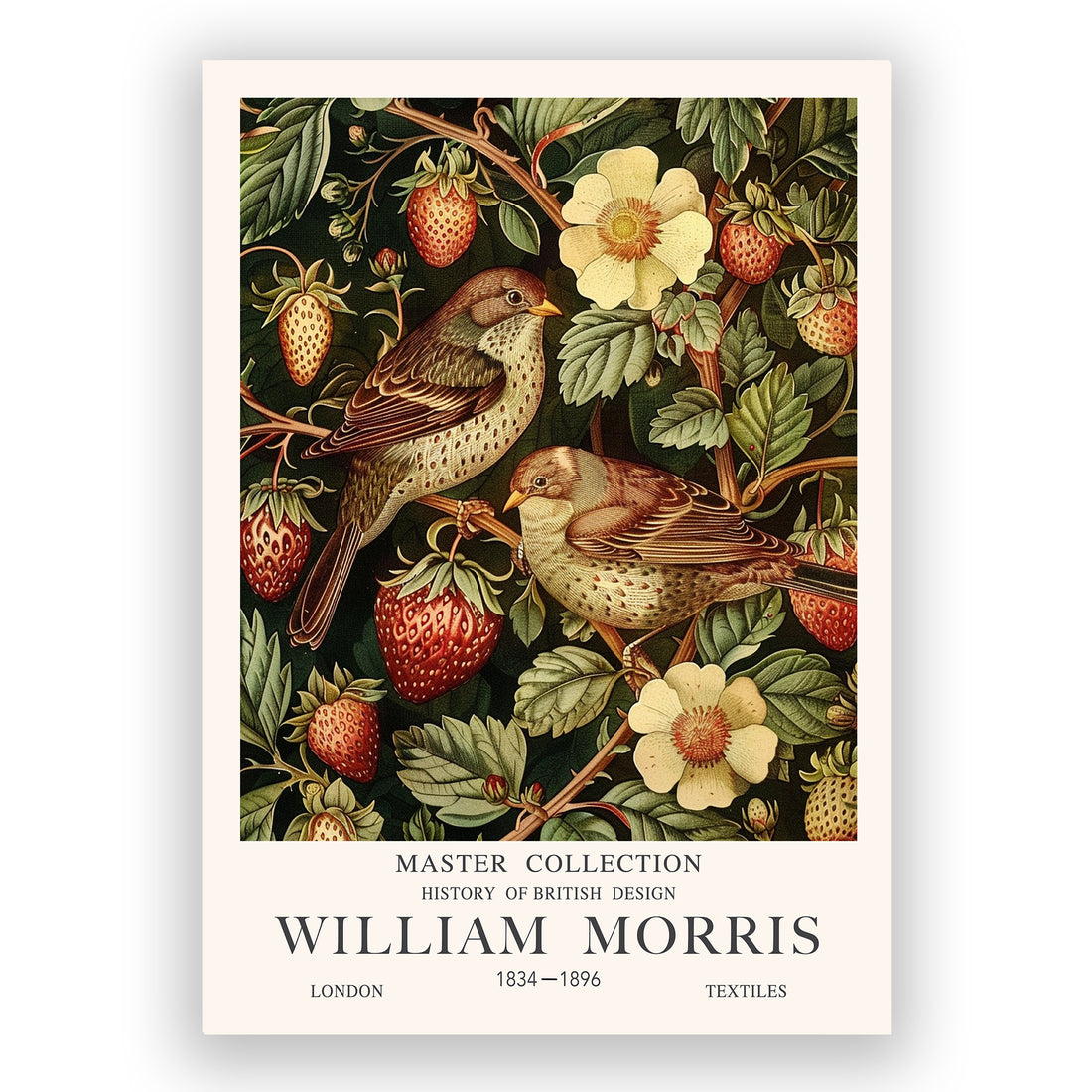 Vintage Style Strawberry Thief William Morris Print For Home Decor