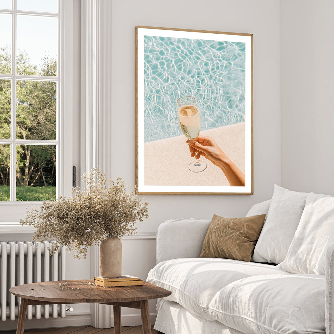 Champagne Art Print, swimming Pool print 