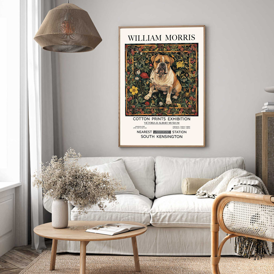 Vintage English Bulldog art print, featuring a detailed illustration of an English Bulldog, ideal wall art for dog lovers and home decor enthusiasts