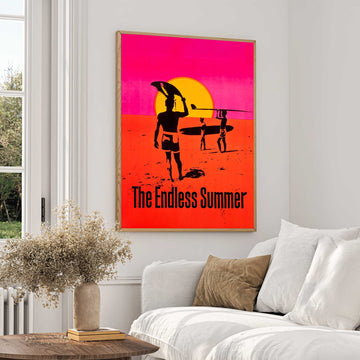 The Endless Summer© Movie Poster The Endless Summer authentic retro surf travel art print original narrative text tracking global wave hunting destination