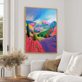 Colourful Modern Land Scape Art Print for Living room