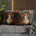  Vintage pillowcase featuring a Beagle in classic illustration style, ideal decor for dog lovers