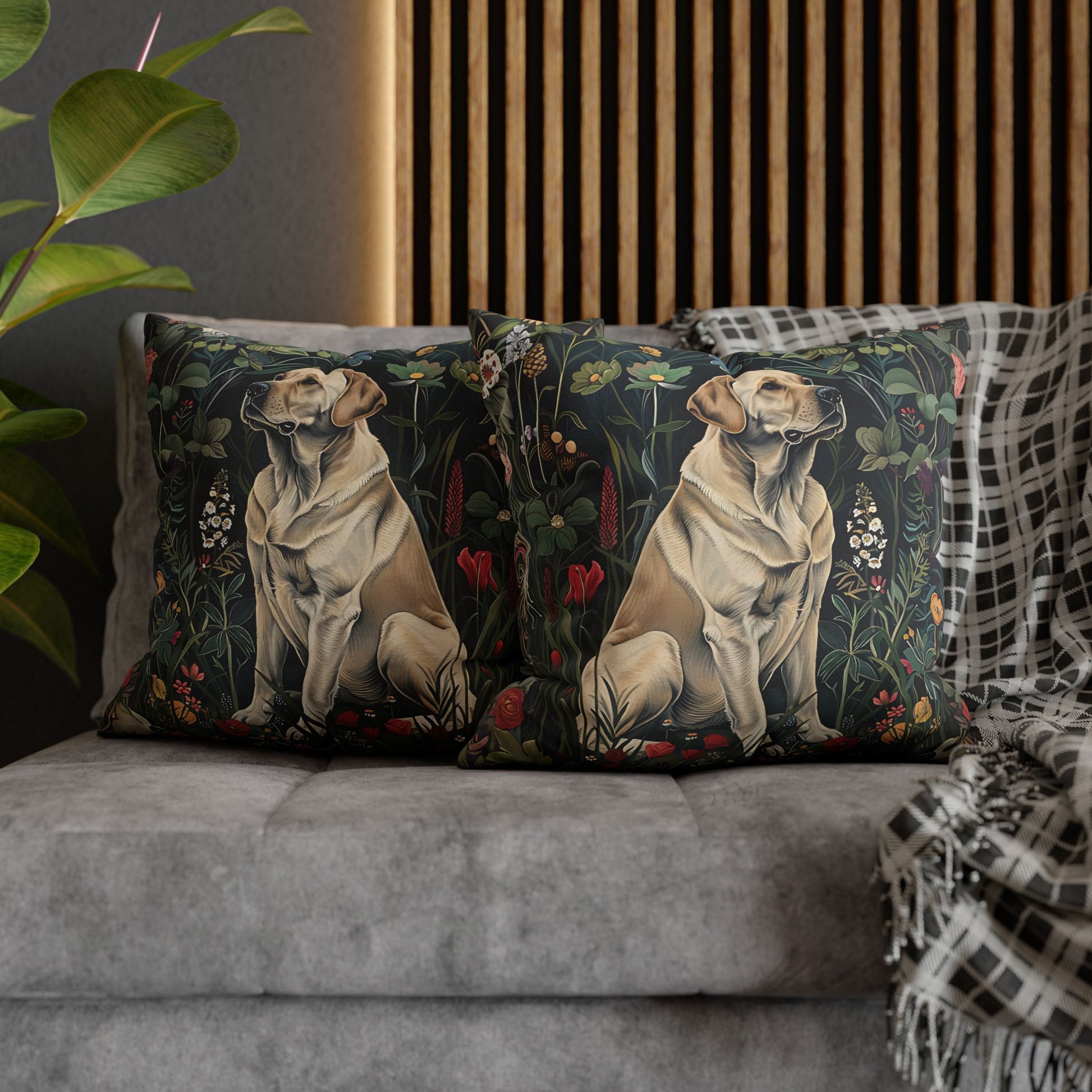 Vintage dog Pillowcase, Labrador-Print dog Lovers Pillowcases, william morris design, Labrador print