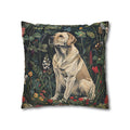 Vintage dog Pillowcase, Labrador-Print dog Lovers Pillowcases, william morris design, Labrador print