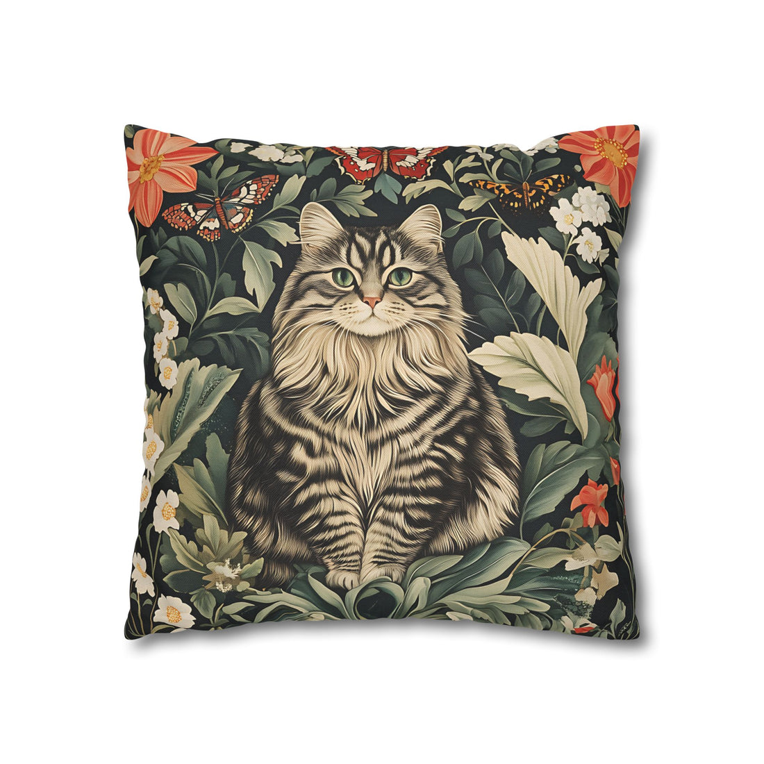 Vintage Cat Pillowcase, Cat-Print Cat Lovers Pillowcases, william morris design, persian cat print