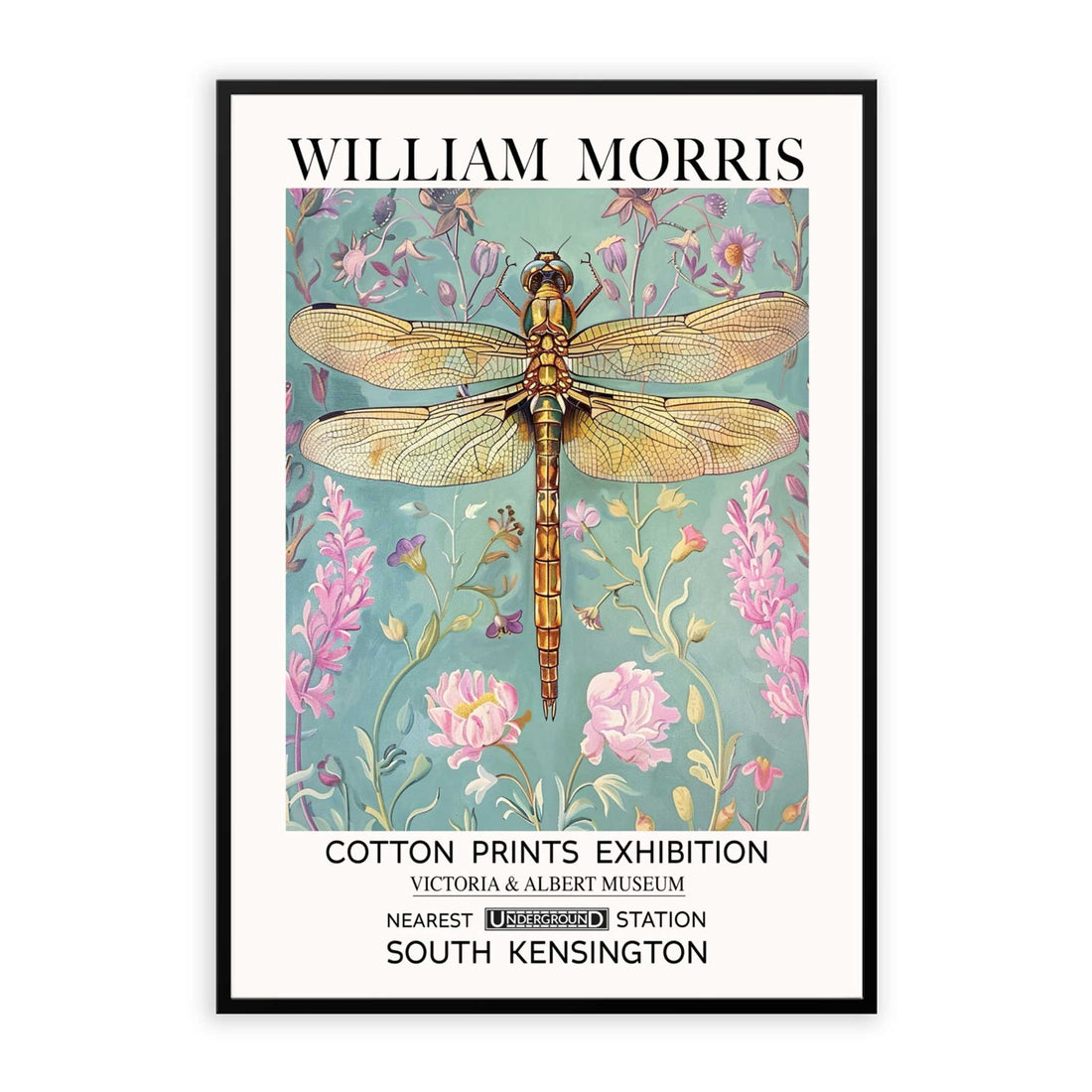 Dragonfly, Vintage William Morris Style Print