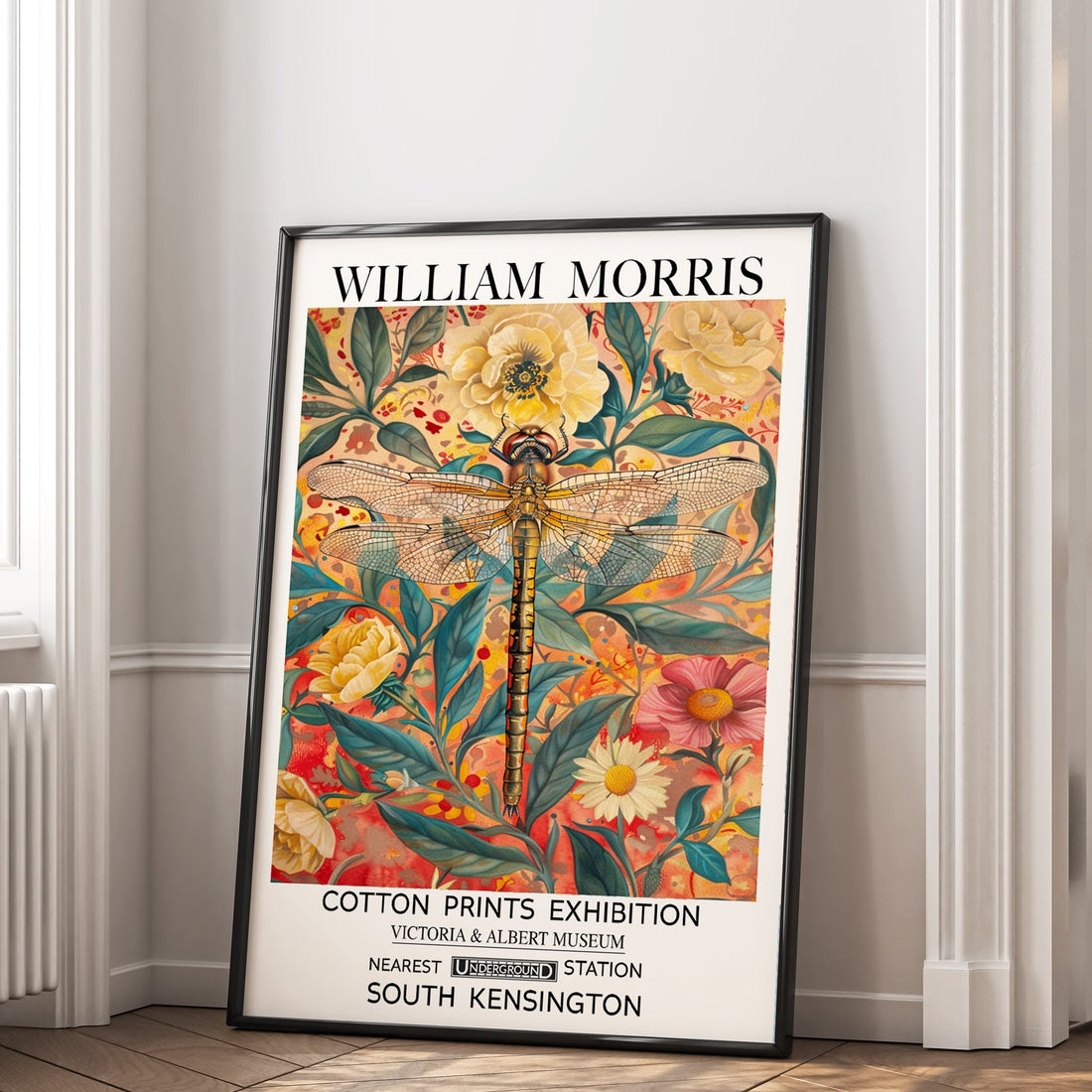 William Morris  Print The Dragonfly Golden Yellow Print, William Morris Exhibition Print, William Morris Poster, Vintage Wall Art Print