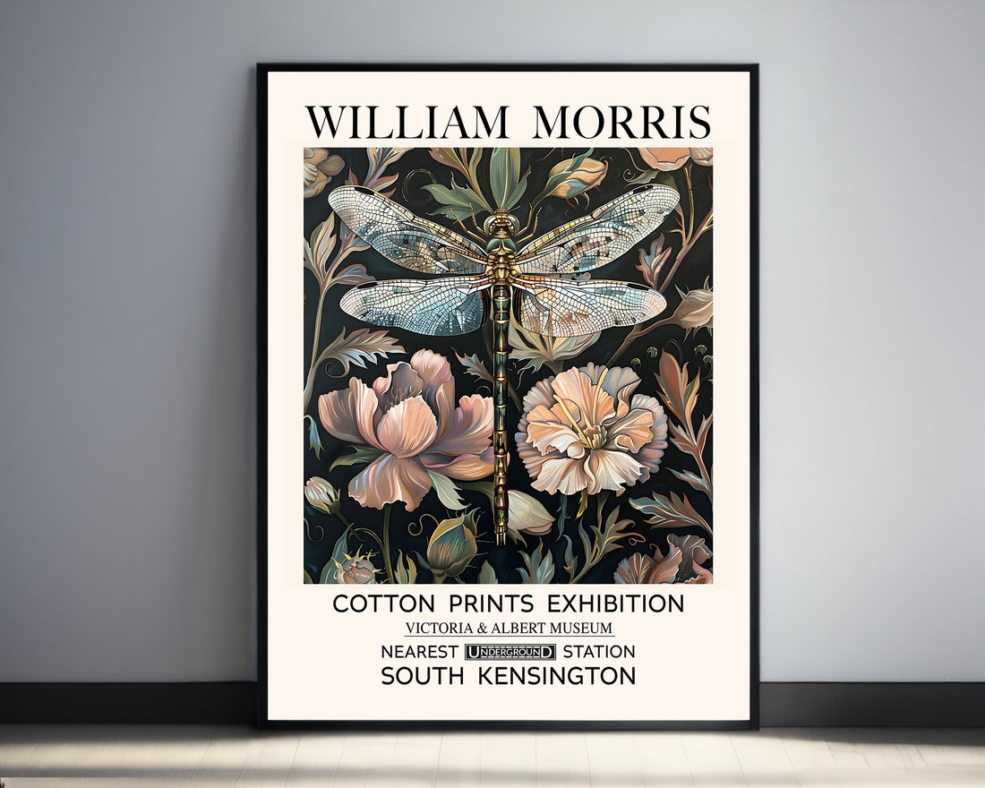 William Morris Silver Dragonfly Print