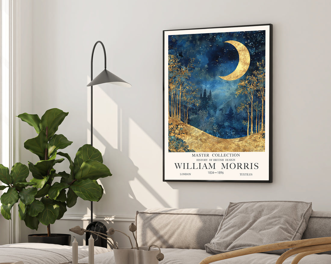 Golden Crescent Moon Print