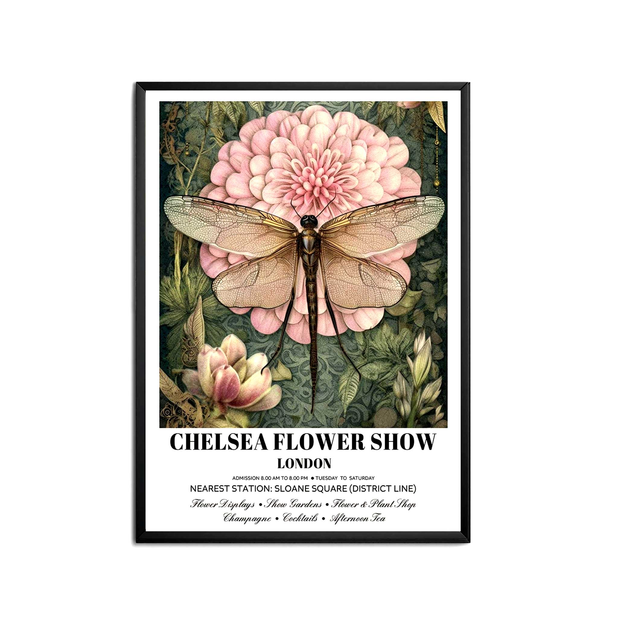 London Botanical Flower Wall Art Print – Vintage Floral Poster