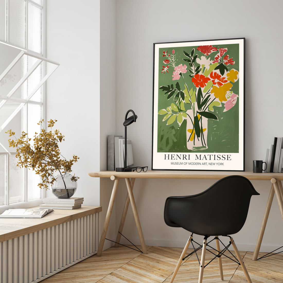 Flower Vase Floral Poster in Matisse Style Painting print